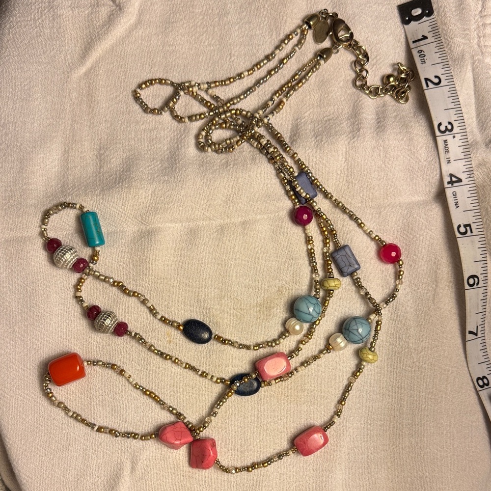 Chico's Colorful Beaded Necklace with Gold Accents ✨LAYERED✨